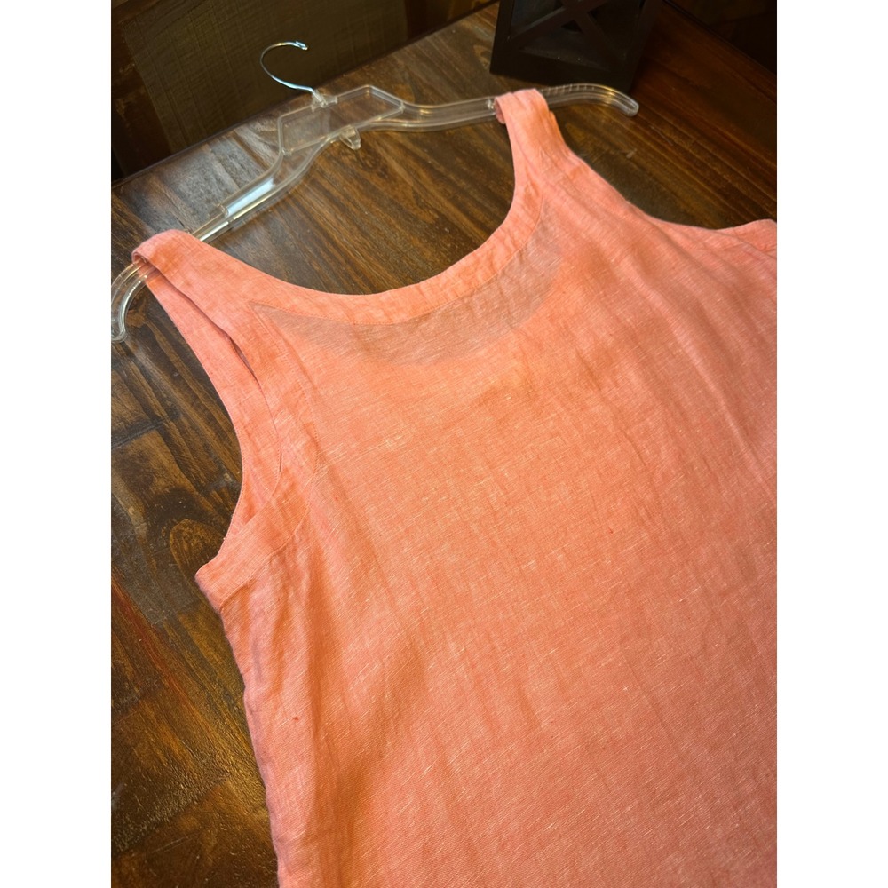 Haven Well Within Coral Pink 100% Linen Sleeveless Shift Midi Dress Womens Large - Picture 9 of 11